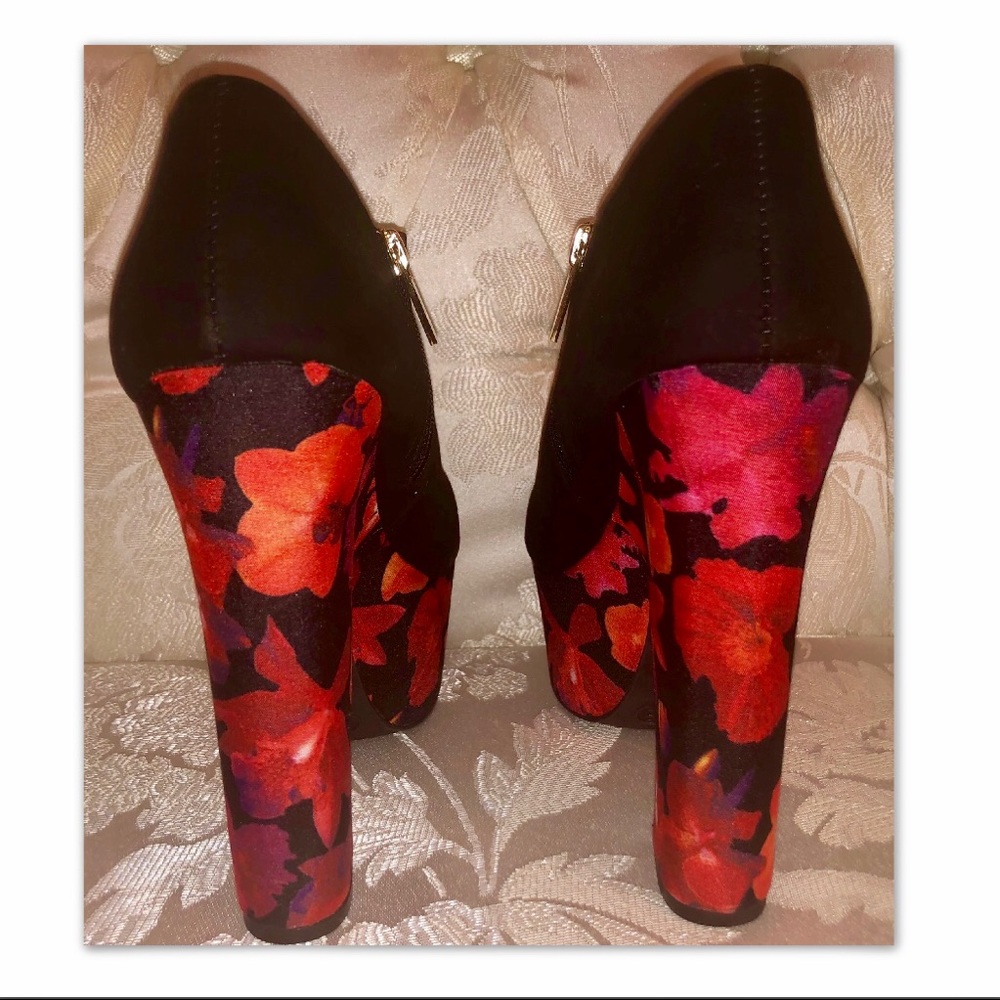 CRUSHED VELVET FLORAL PLATFORM BOOT - Picture 4 of 8